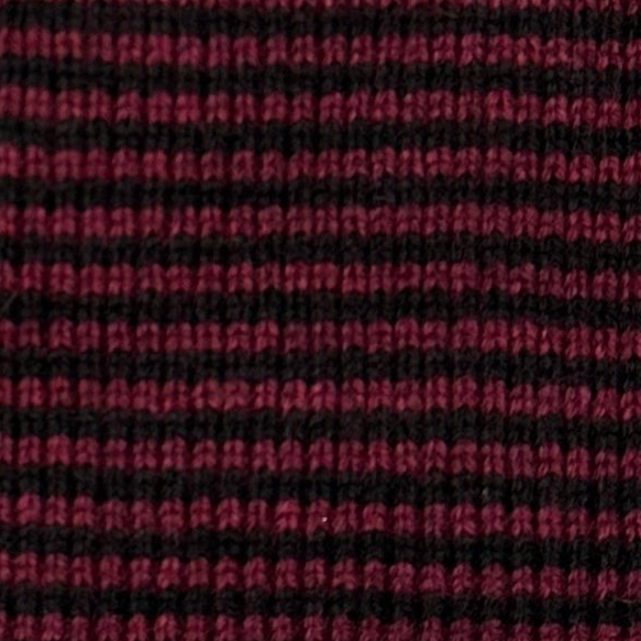 Claret & Black Striped Cashmere Scarf