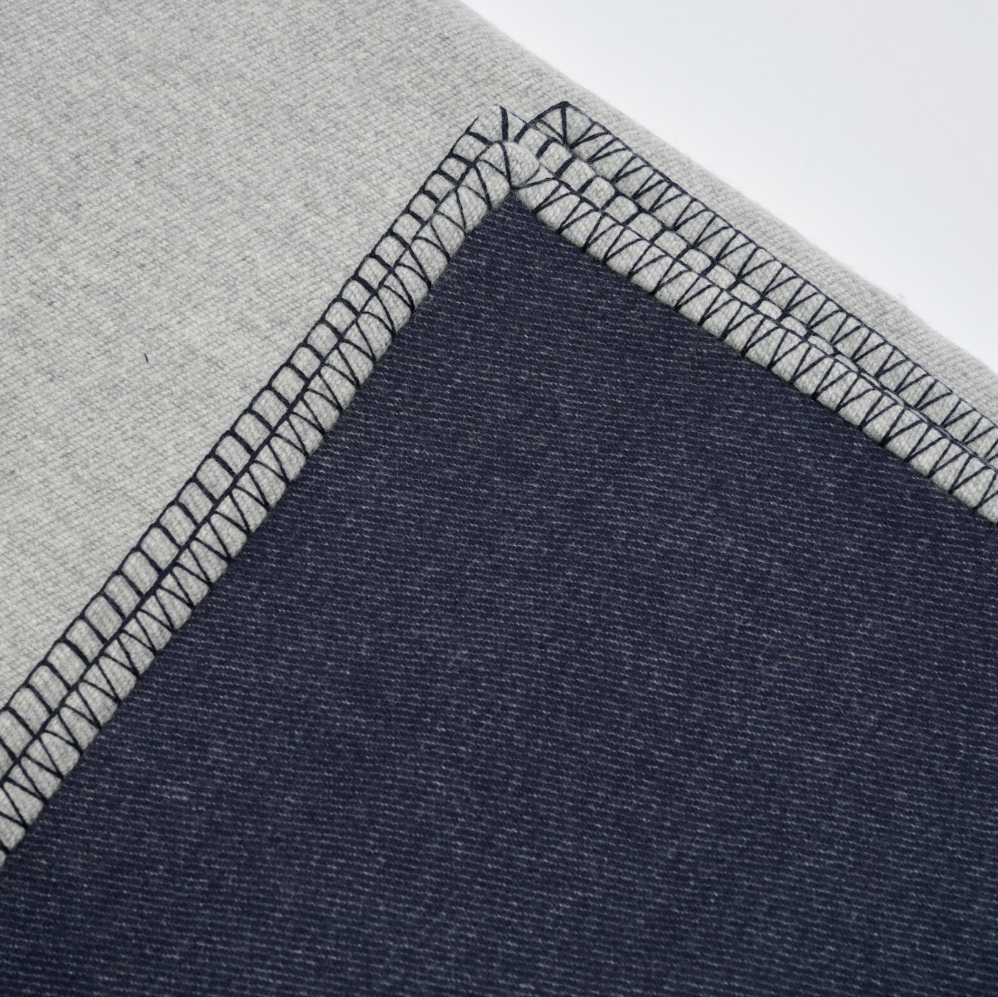 Double Sided Navy/Silver Cashmere Mix Blanket/Throw