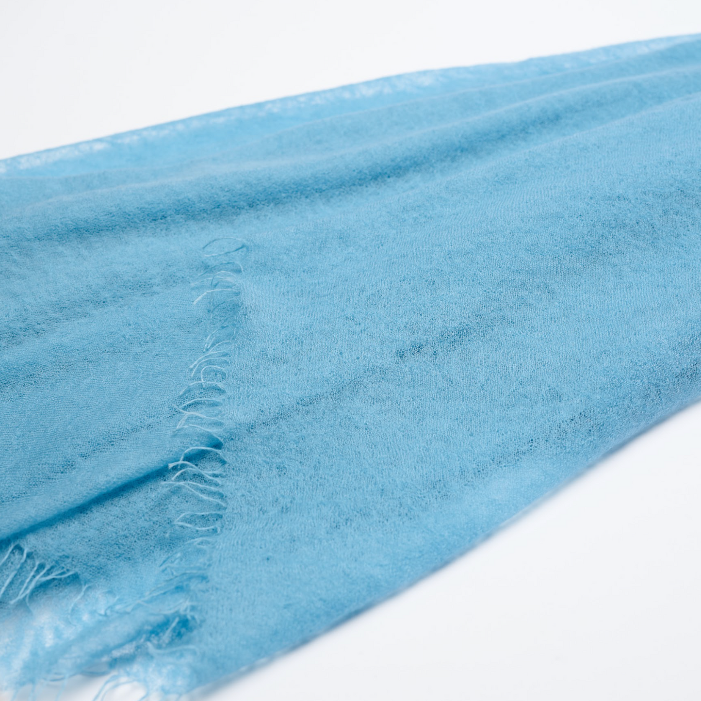 Felted Light Weight Handwoven Shawl - Carolina Blue