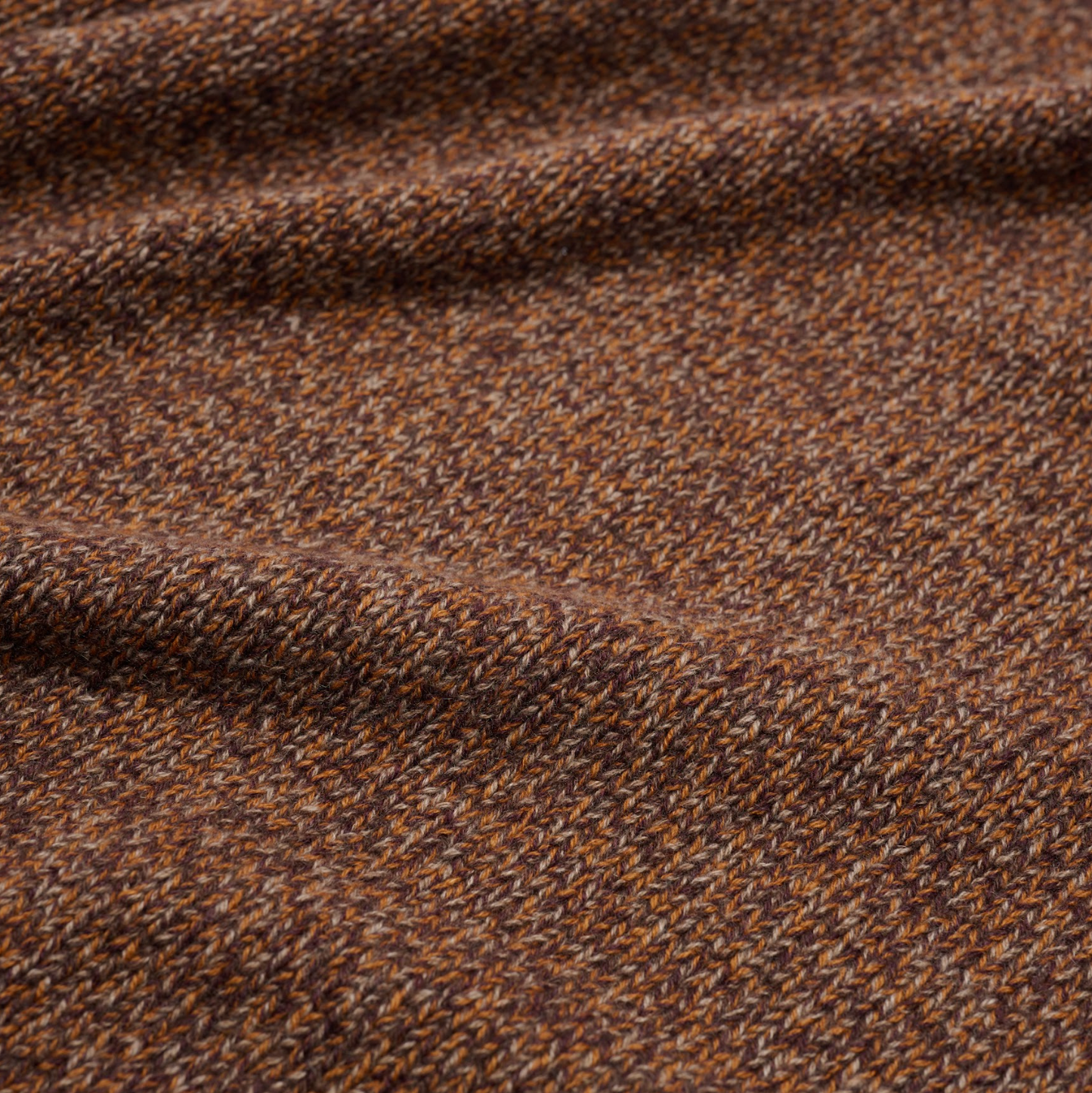 Oversized Cashmere 8 Ply Roll Neck - Russet Marl