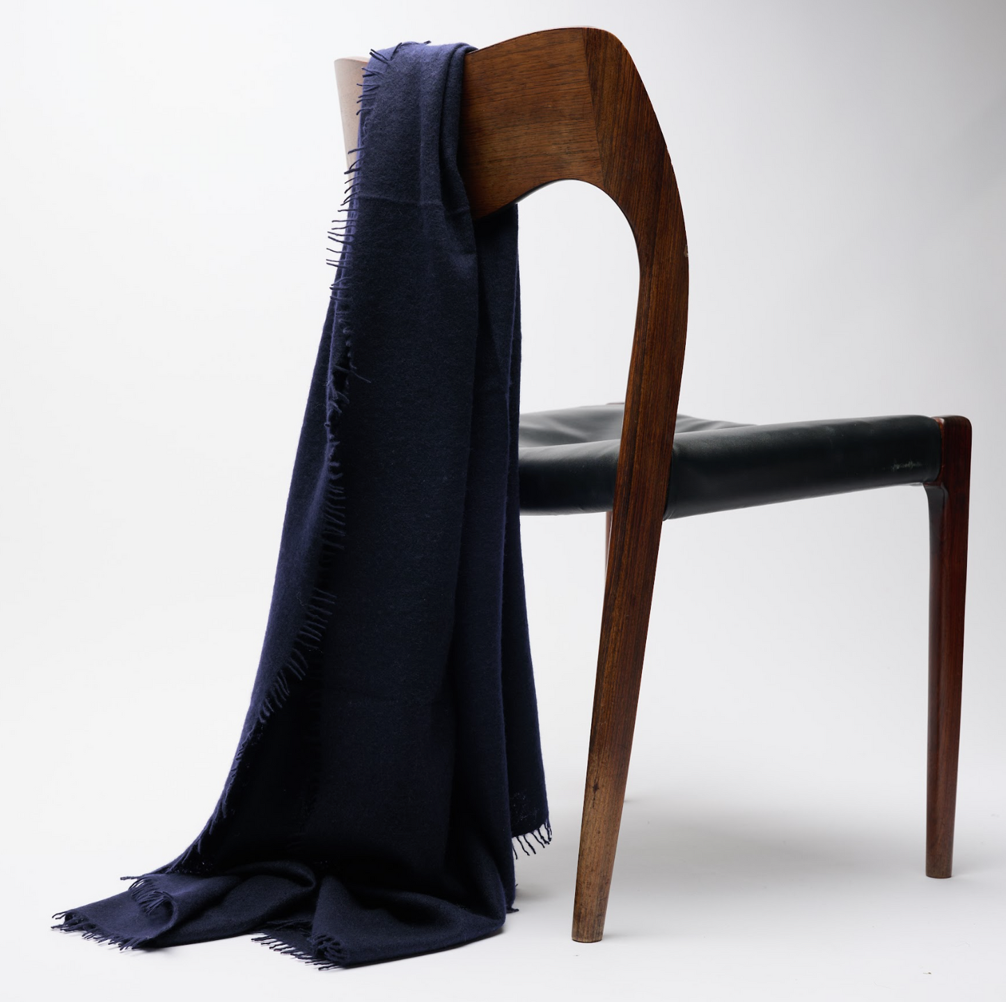 Handwoven Felted Shawl - Navy
