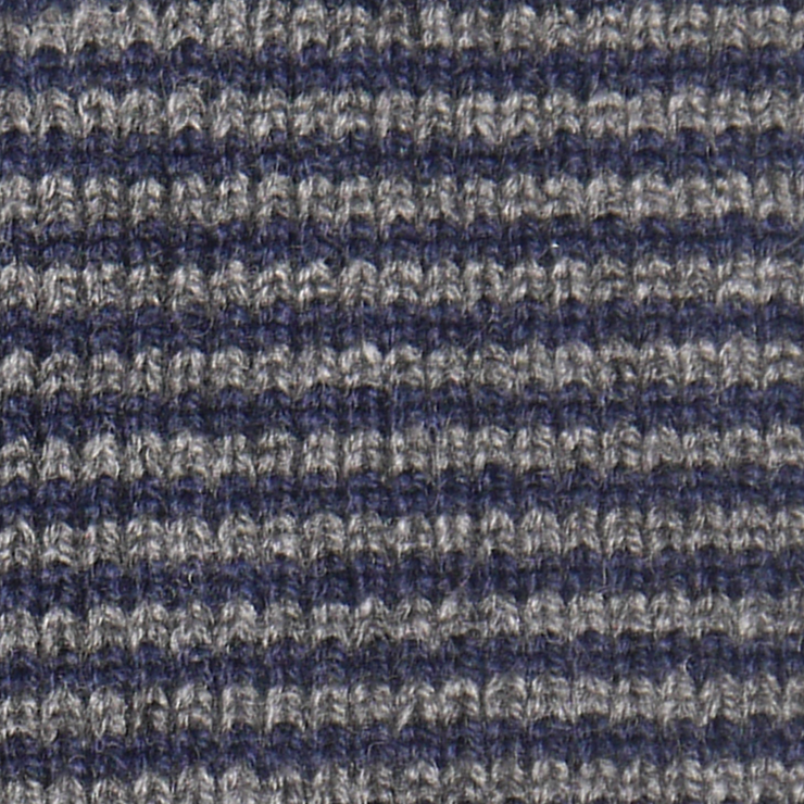 Navy & Grey Striped Cashmere Scarf