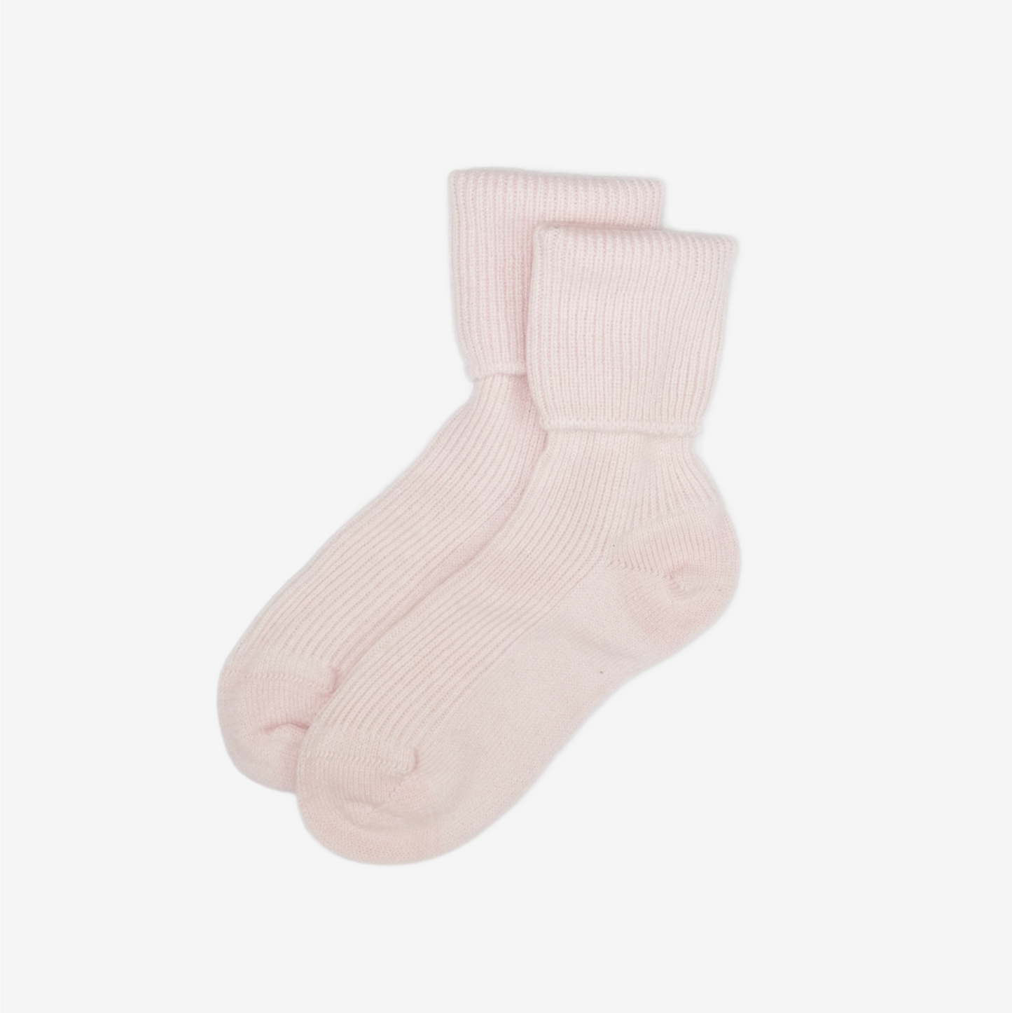 Hint of Pink - Plain Rib Short Bed Socks