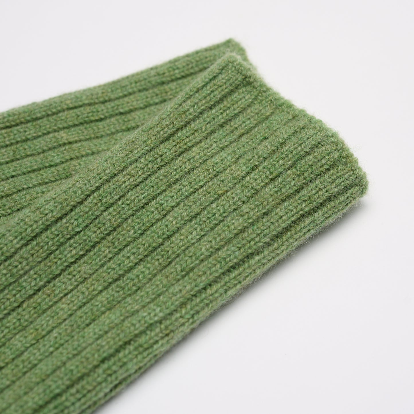 Long Ribbed Wrist Warmers - Sage Green
