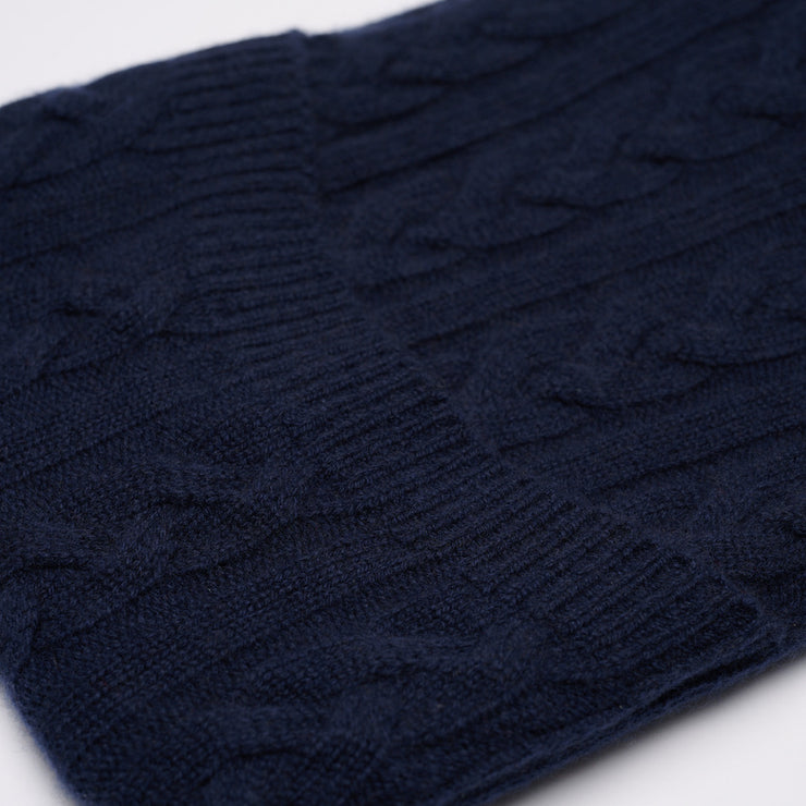 Navy - Cable Knit Cashmere Hot Water Bottle