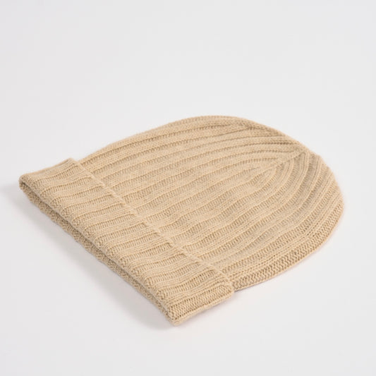 Oatmeal Wide Ribbed Beanie