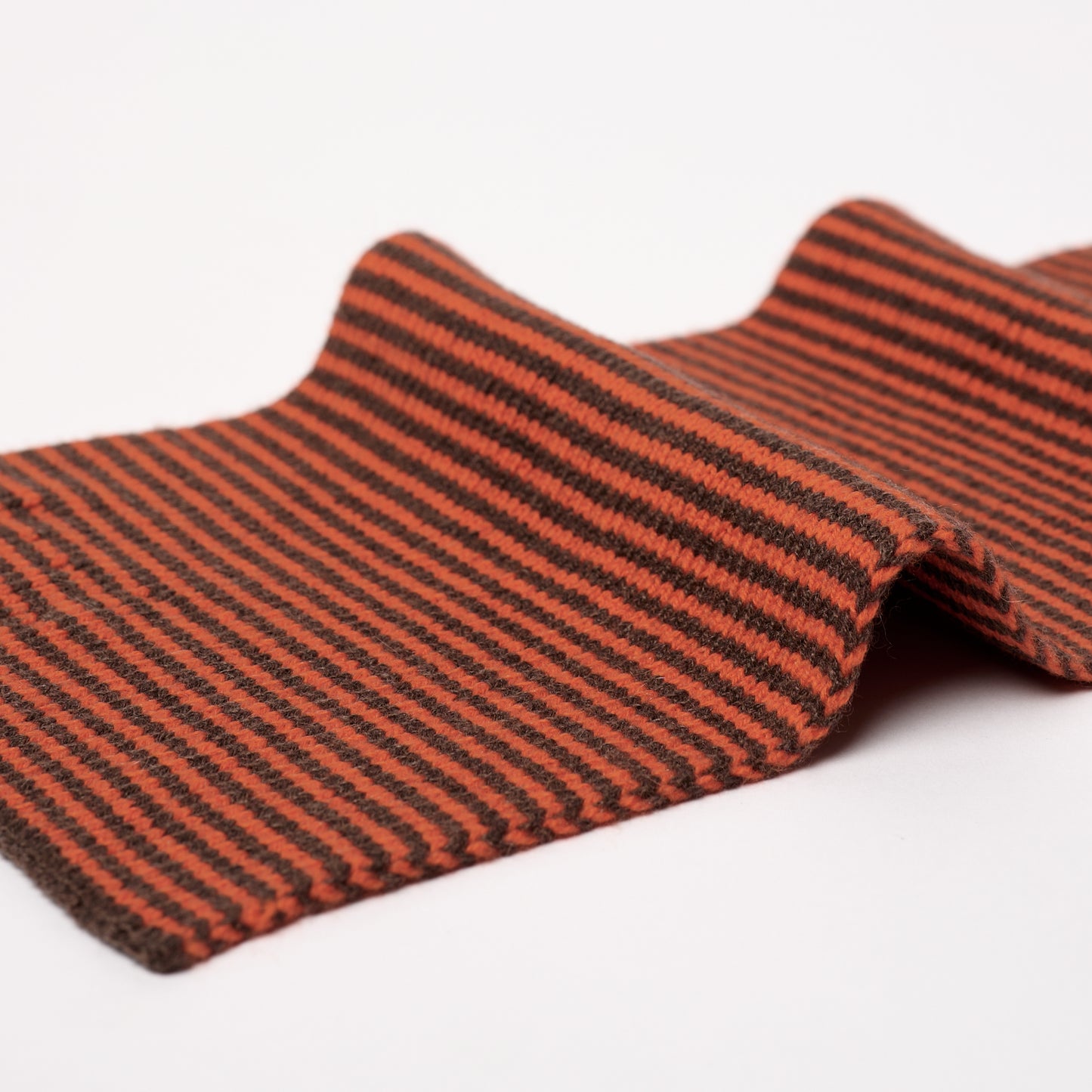 Orange & Chocolate Striped Cashmere Scarf
