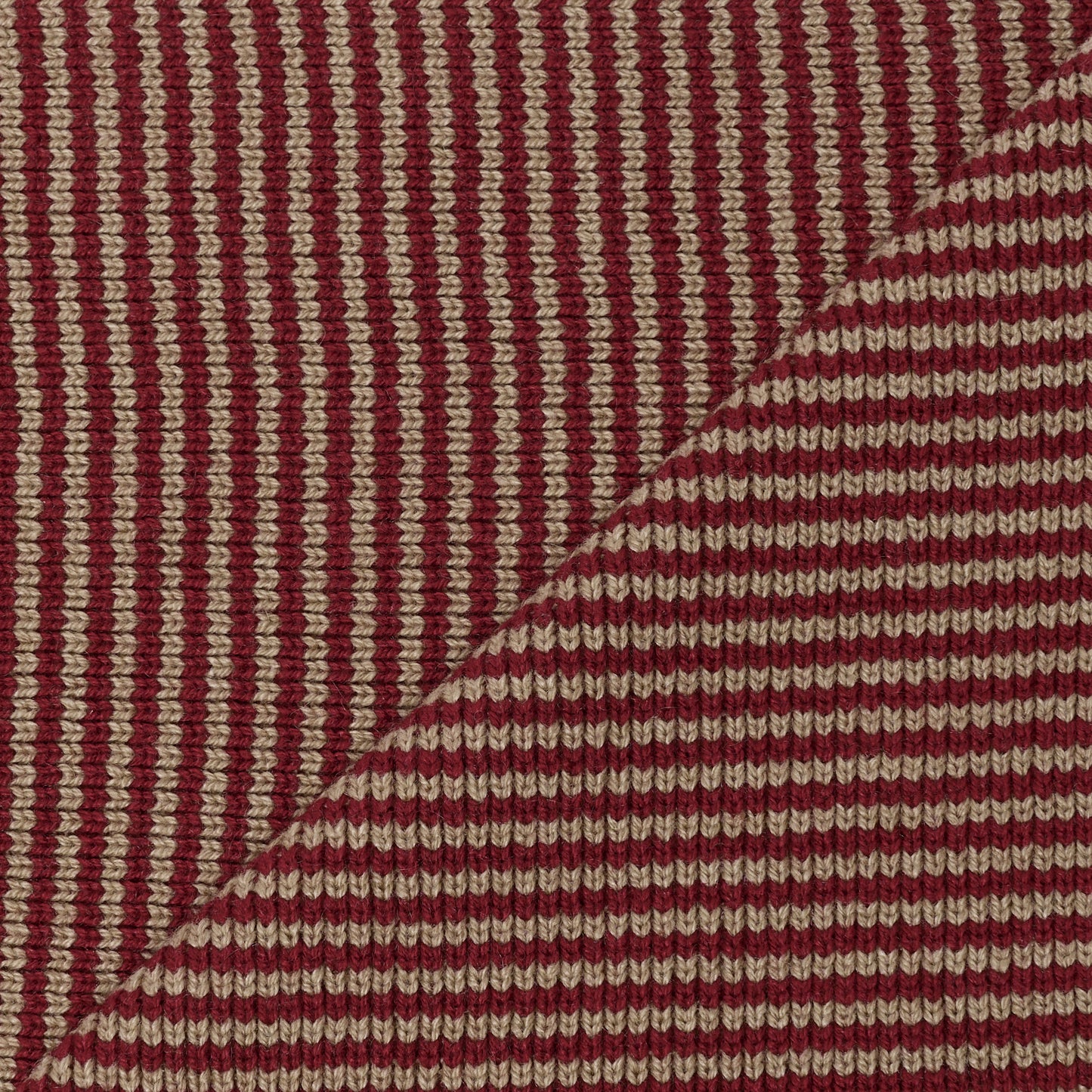 Claret & Camel Striped Cashmere Scarf
