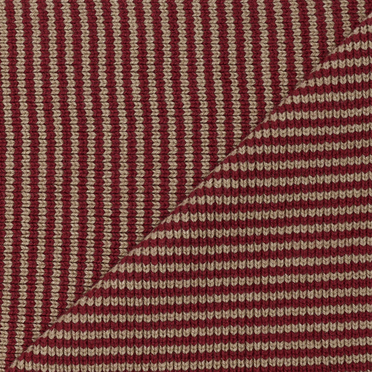 Claret & Camel Striped Cashmere Scarf