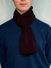 Claret & Black Striped Cashmere Scarf