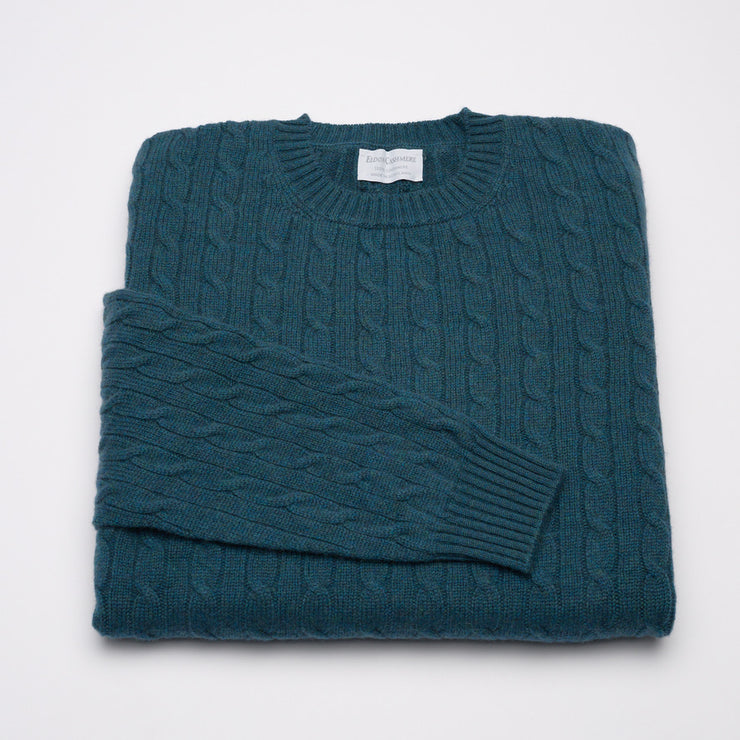 Dark Teal Marl - 3ply Cable Knit Jumper