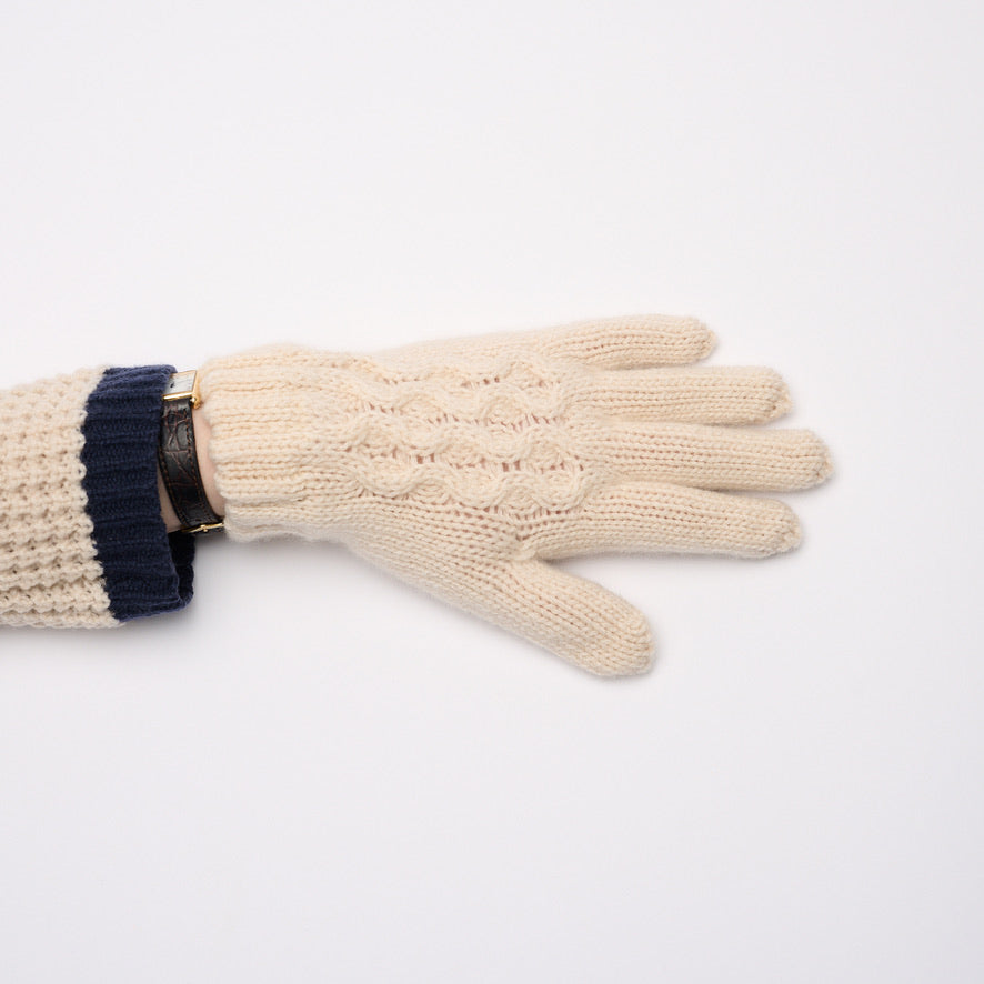 Cream Cable Glove