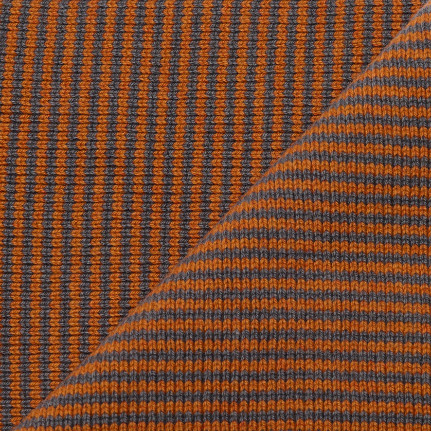 Orange & Storm Striped Cashmere Scarf