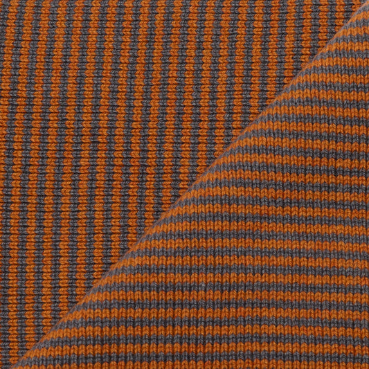 Orange & Storm Striped Cashmere Scarf