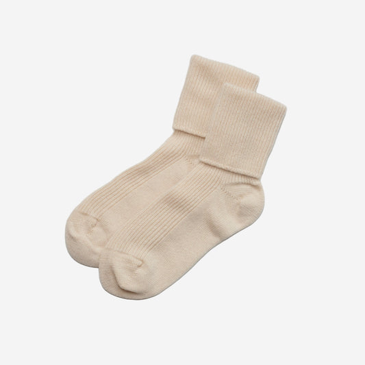 Women's Cashew Cream Ribbed Socks