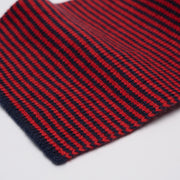 Pillar Box Red & Navy Striped Cashmere Scarf