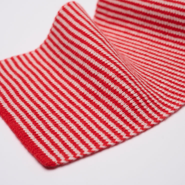 Pillar Box Red & White Striped Cashmere Scarf