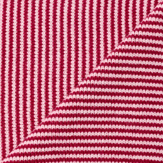 Red & Soft Petal Pink Striped Cashmere Scarf