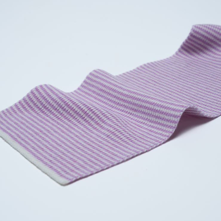 Purple & White Striped Cashmere Scarf