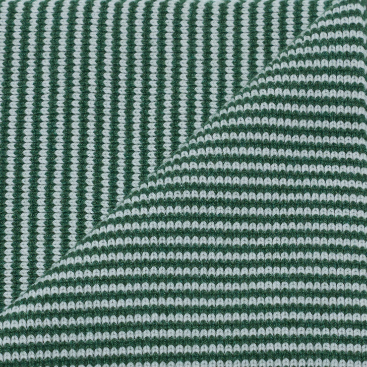 Olive Green & White Striped Cashmere Scarf