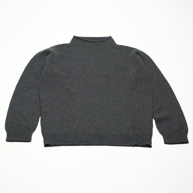 Unisex Funnel Neck Cashmere Jumper - Grey