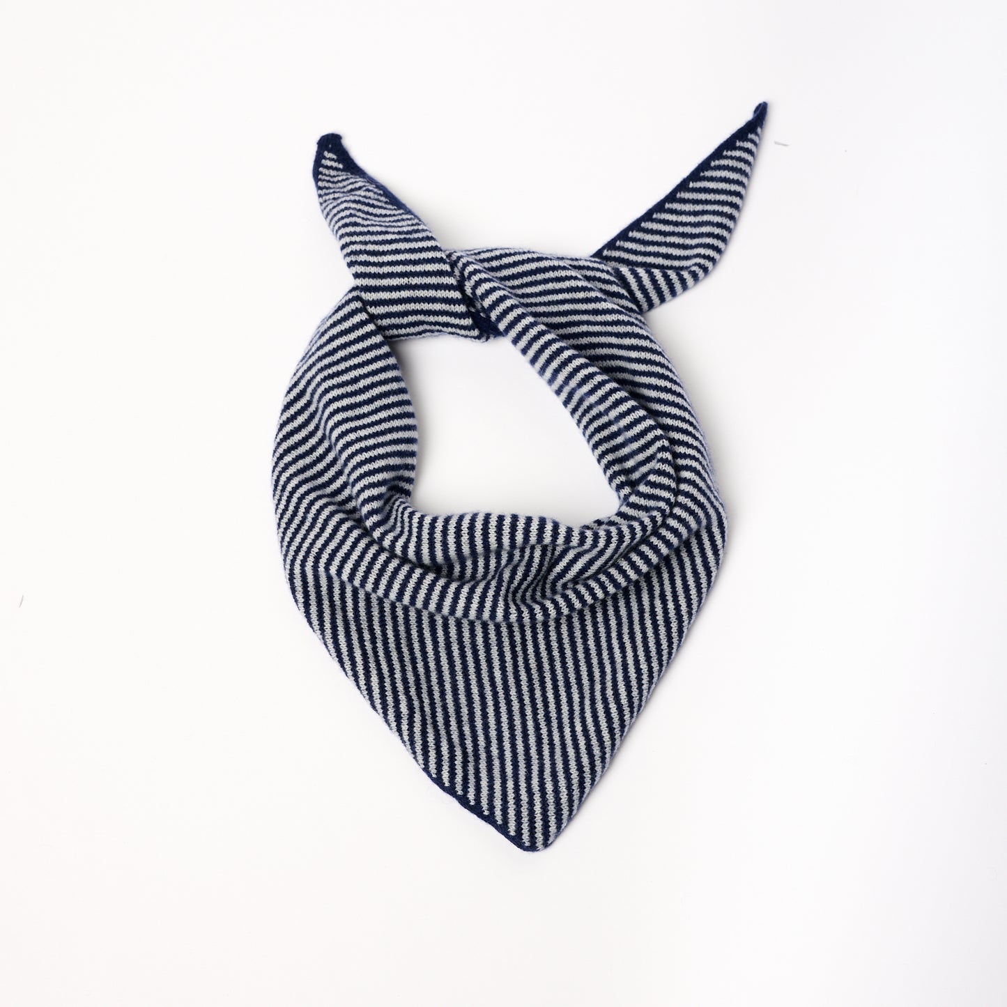 Navy & Light Grey Striped Bandana Scarf