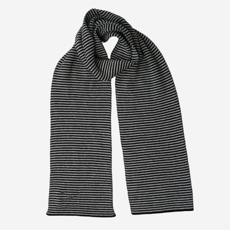 Black & White  Striped Cashmere Scarf