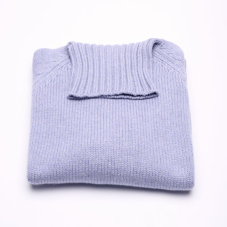 Chunky Knit Relaxed Roll Neck Jumper - Lilac Marl