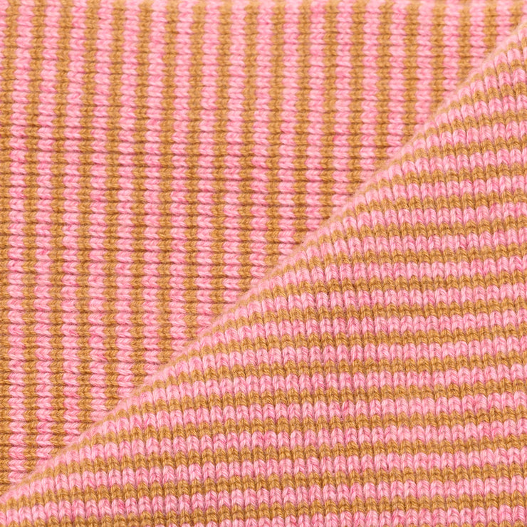 Pink Marl & Mustard 5 ply Cashmere Scarf