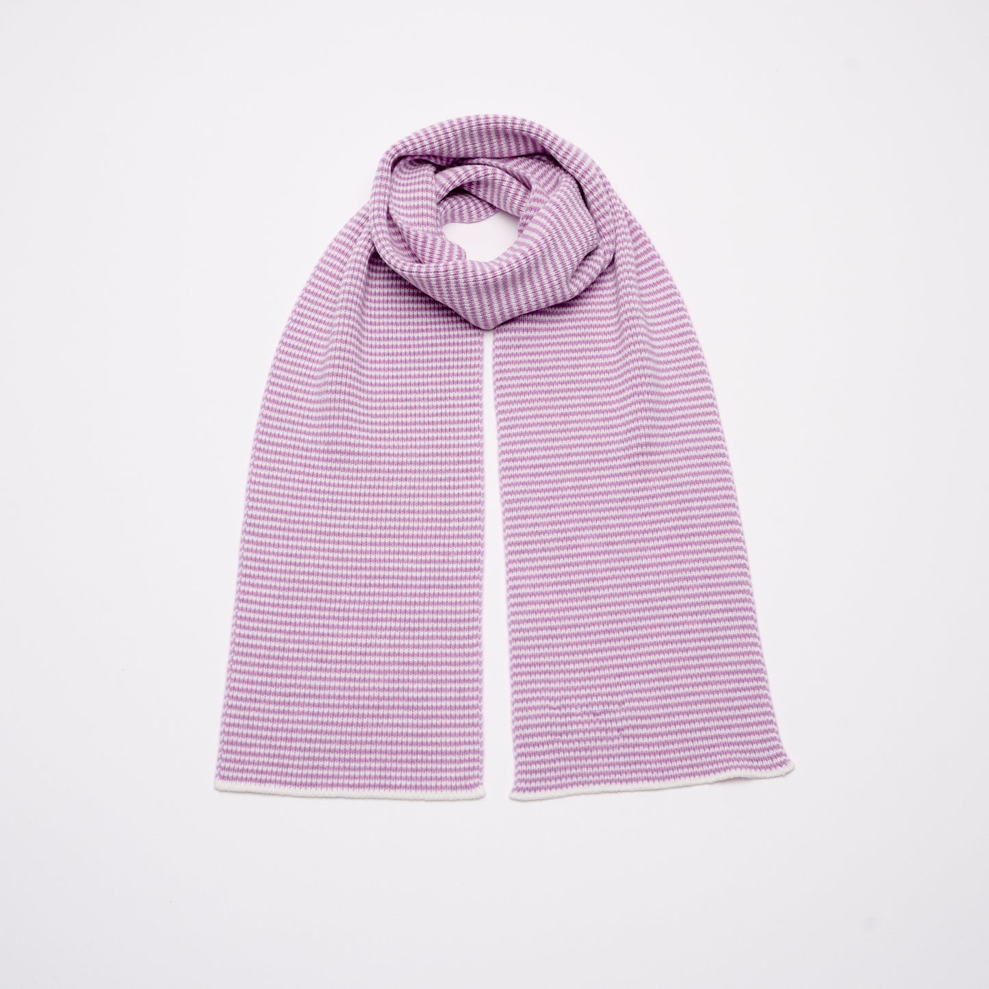 Lilac & White Striped Cashmere Scarf
