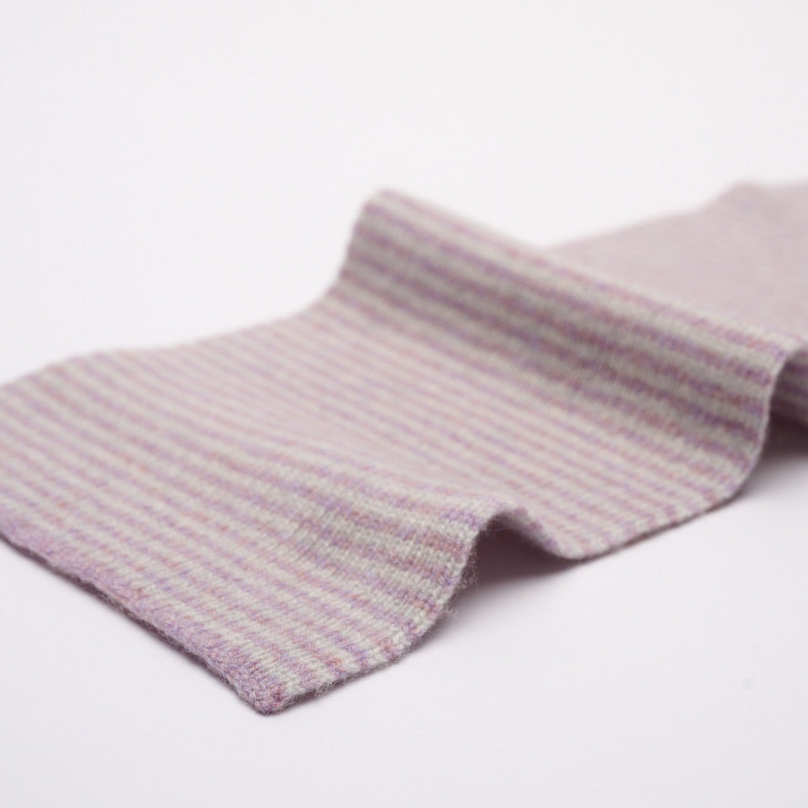 Lilac Crush Striped 5 ply Cashmere Scarf