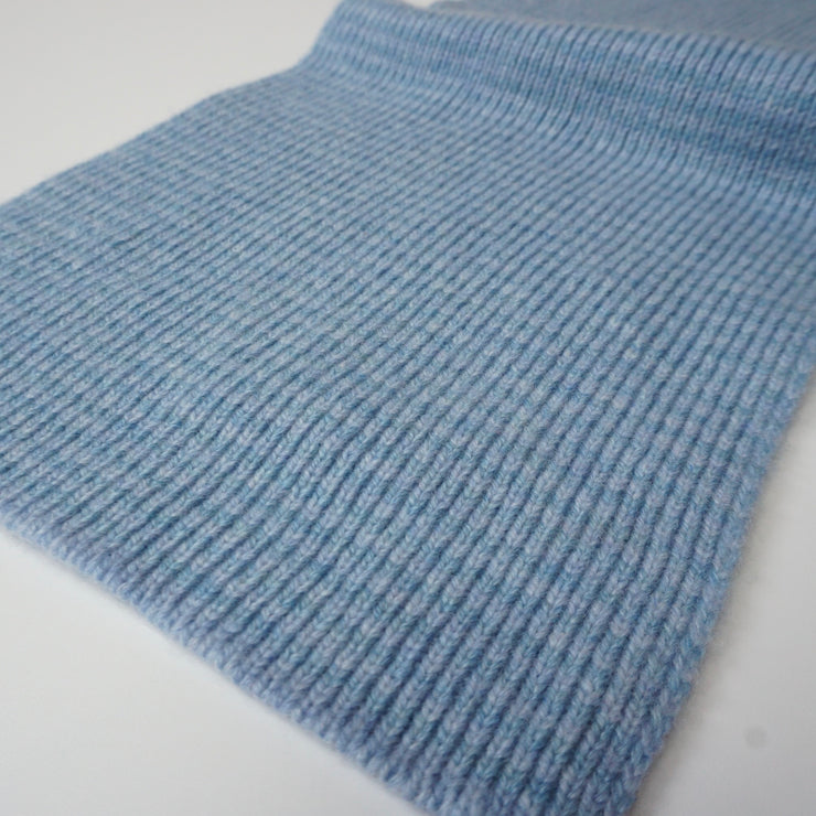 Light Blue & Denim Blue Marls Striped Cashmere Scarf