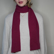 Raspberry & Mulberry Striped Cashmere Scarf