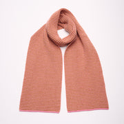 Pink Marl & Mustard 5 ply Cashmere Scarf