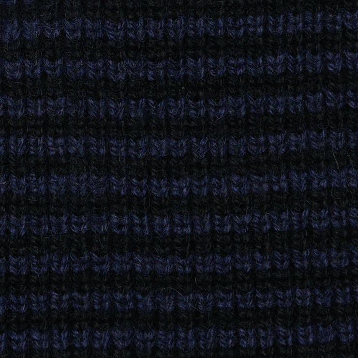 Black & Navy Striped Cashmere Scarf