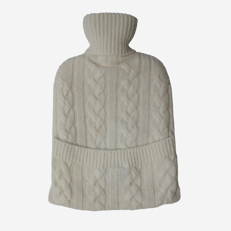 Cream - Cable Knit Cashmere Hot Water Bottle