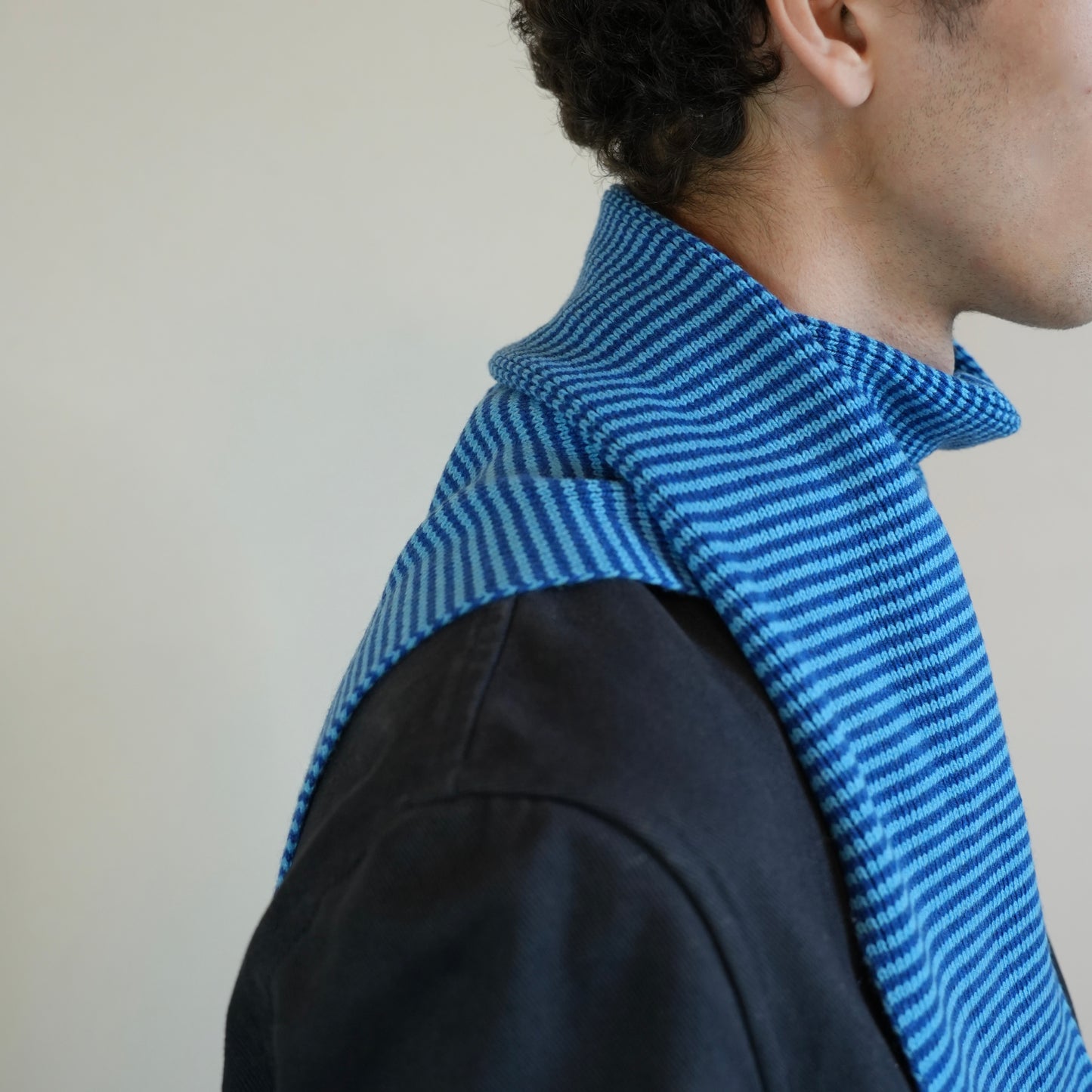 Landi's Blues Striped Cashmere Scarf