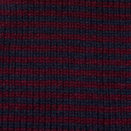 Claret & Navy Striped Cashmere Scarf