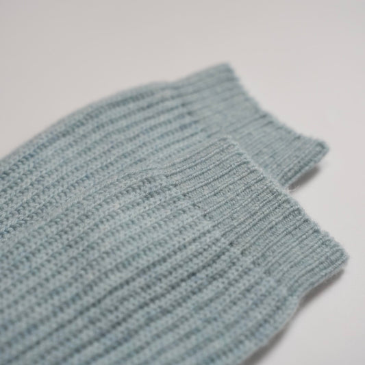 Women's All Ribbed Blue Socks