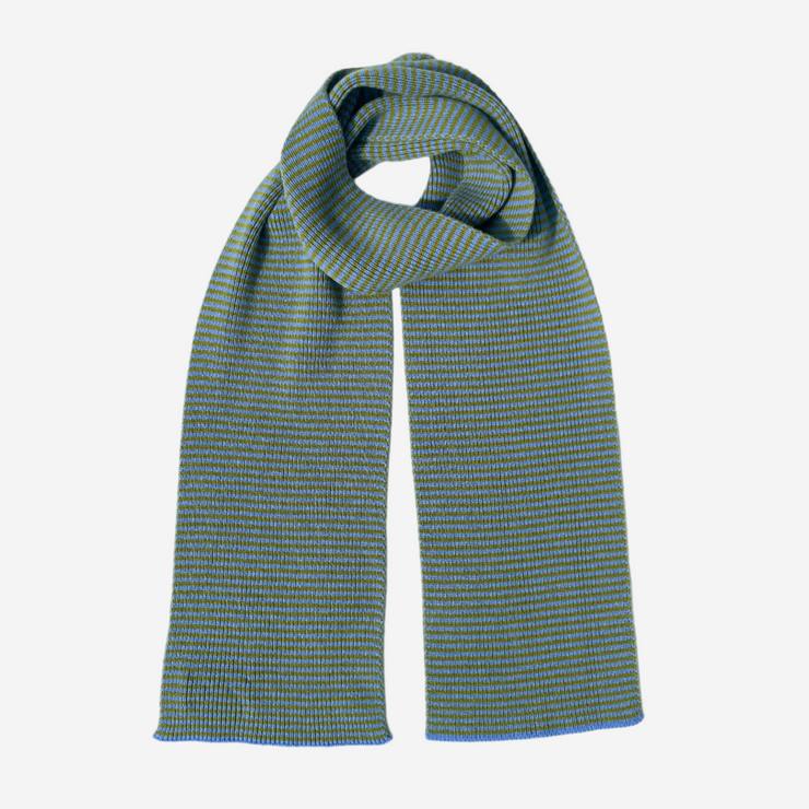 Matcha & Lilac Striped Cashmere Scarf