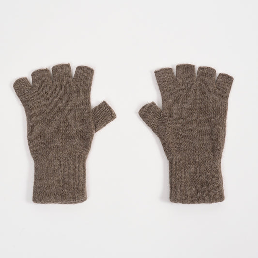 Fingerless Gloves - Dark Natural