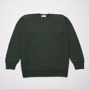 Olive Marl - 3ply Cable Knit Jumper