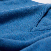 Luxury Classic 4 Ply V Neck Jumper - Mallaig Blue