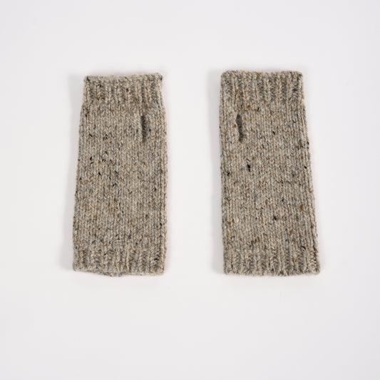 Natural Marl Thick Cashmere Wrist Warmers