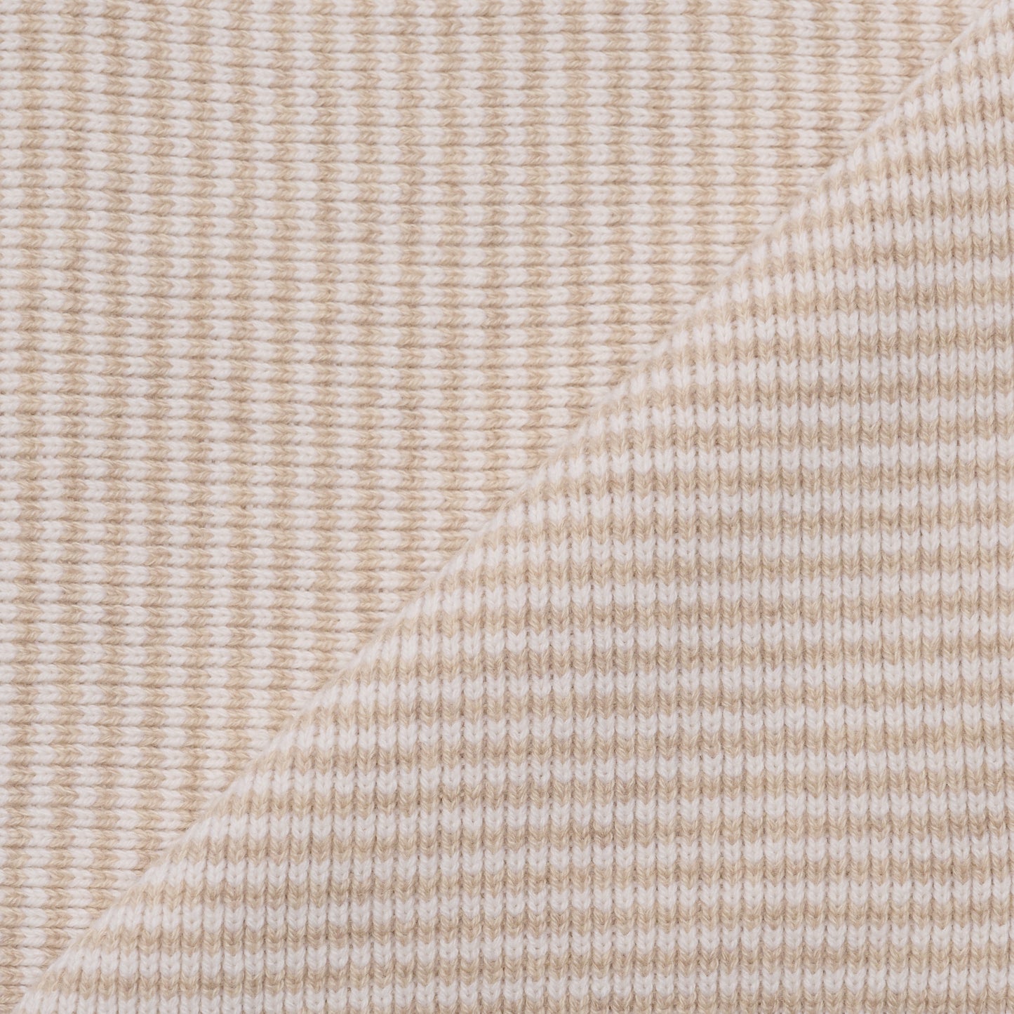 Cappuccino & White Striped Cashmere Scarf