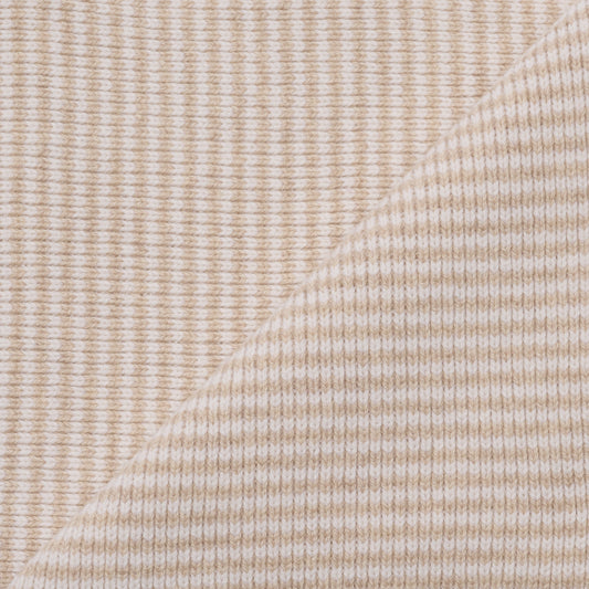 Cappuccino & White Striped Cashmere Scarf