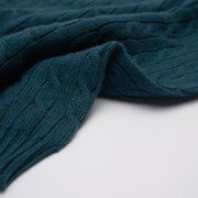 Dark Teal Marl - 3ply Cable Knit Jumper