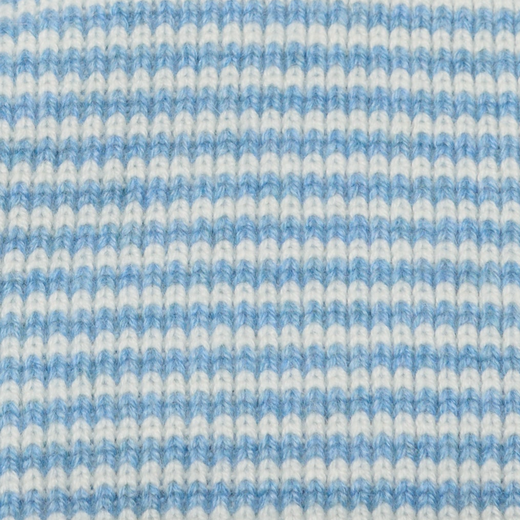 Light Blue & White Striped Cashmere Scarf