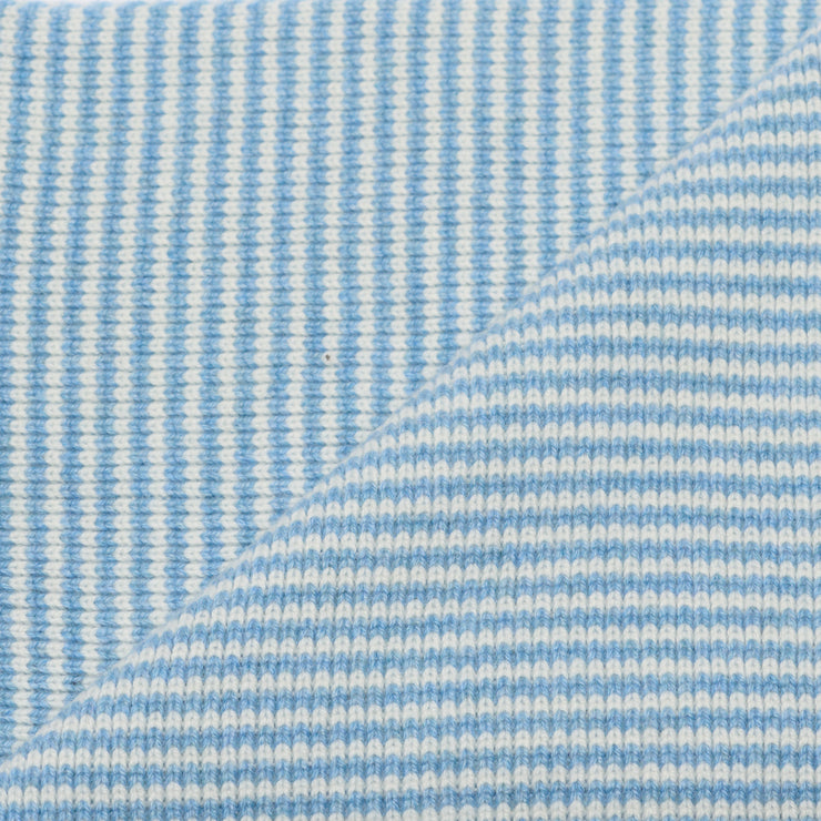 Light Blue & White Striped Cashmere Scarf