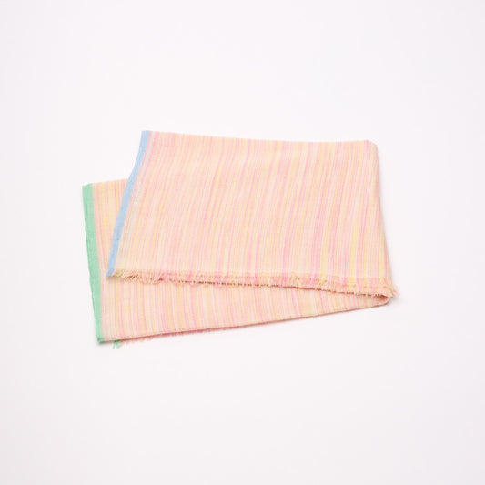 Handwoven Fine Shawl - Pink & Yellow Stripes